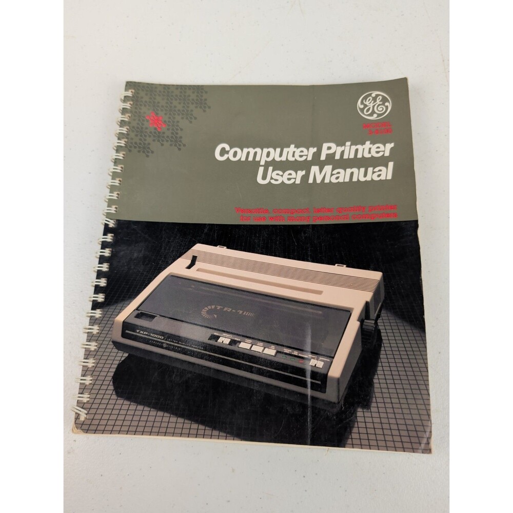 Vintage GE Model 3-8100 Computer Printer User Manual TRI TP-1000 Original